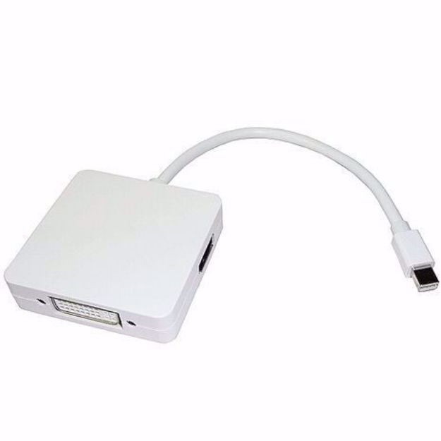 圖片 Mini DP轉HDMI VGA DVI 三合一轉接線★贈螺旋線頭保護套